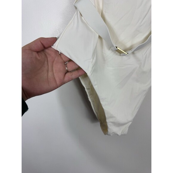 ONIA x WEWOREWHAT WHITE DANIELLE BELTED ONE PIECE SWIMSUIT SZ XS NWT - Picture 6 of 15